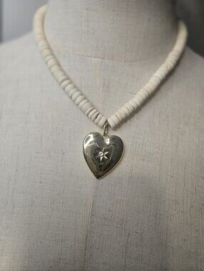 Altar'd State Cream Necklace with Heart Pendant